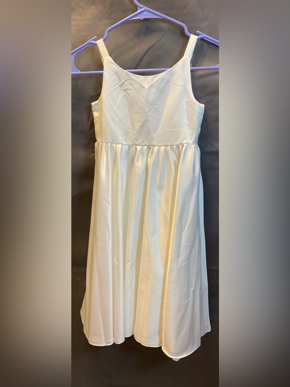 NWT Girl’ Classic White Satin Sleeveless Dress